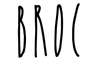 The image features the handwritten letters BROC in a bold, stylized font. The characters are in black against a white background.
