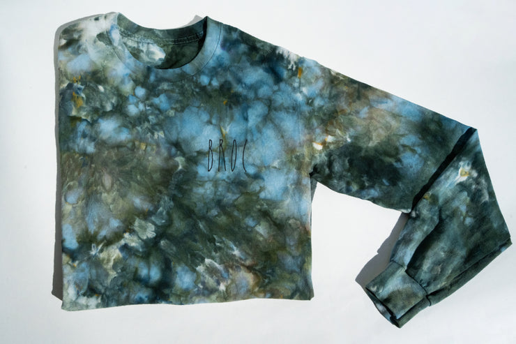 UNA Ice Dyed Organic Long Sleeve Shirt | Forest
