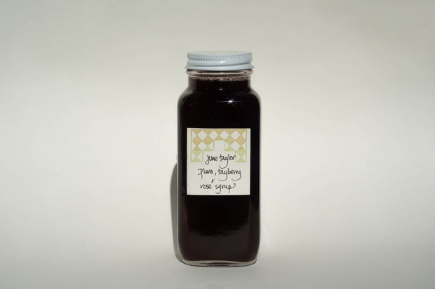 June Taylor Plum, Tayberry, and Rose Syrup