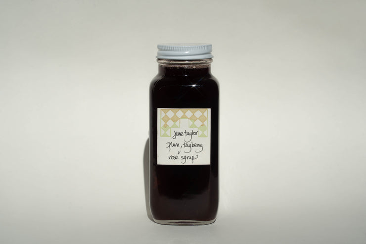 June Taylor Plum, Tayberry, and Rose Syrup