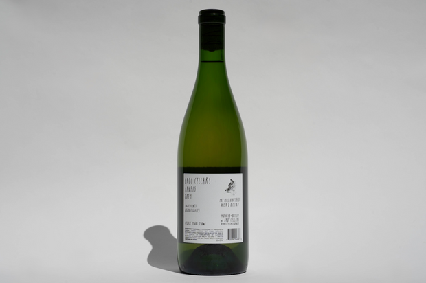 A green bottle of Broc Cellars 2024 Arneis stands upright against a white background, featuring a white label with black text and logo, showcasing the Arneis varietal at the center.