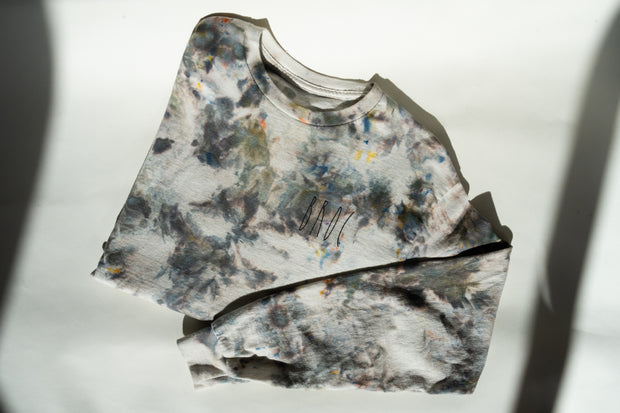 UNA Ice Dyed Organic Long Sleeve Shirt | Pewter